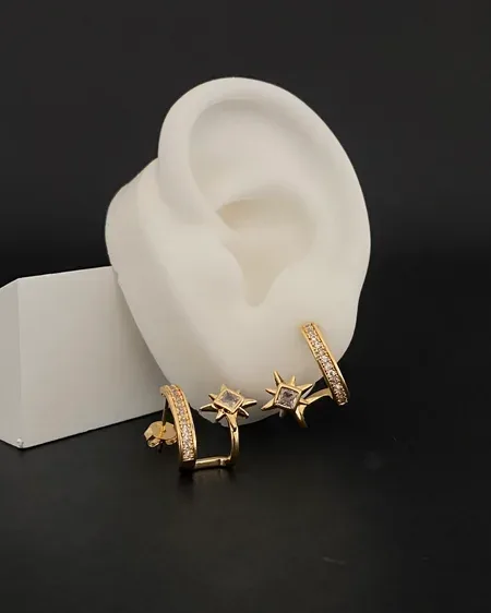 Brinco Ear Cuff Estrelas