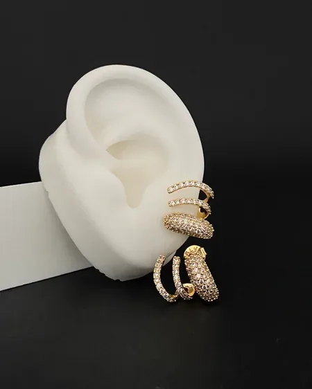 Brinco Ear Cuff Cravejado